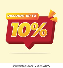 Sale off discount promotion. Vector Illustration of 10% percent discount for your selling poster, banner ads.