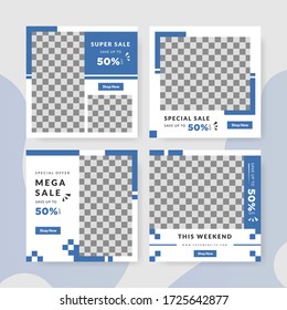 Sale Offer Banner Social Media Post Template Design Bundle Vector Premium.