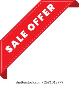 Conjunto de vetor de fitas de canto de oferta de venda - Etiquetas de espaço vazias para venda, promoção e Web Design no fundo branco