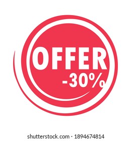 sale offer discount label design over white background vector illustration