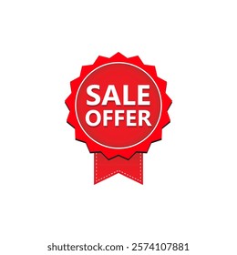 SALE OFFER label, Banner tag, for advertising, promotion, retail, website, graphic design project, app design or online store. Vector design template.