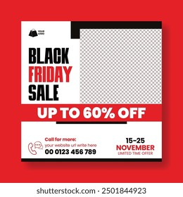 Sale offer social media post banner for Black Friday discount template design