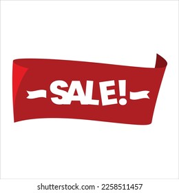 Sale Offer Tag With Red Background For Business.