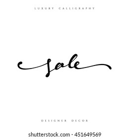 Sale offer text calligraphy written by hand. luxury fashion design decor
