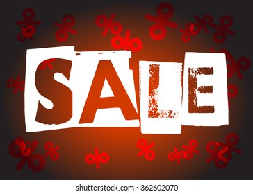 Sale on black background. Vector illustration.