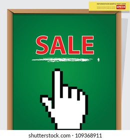 Sale on blackboard background,Vector