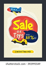 Sale on Toys Banner, Sale Poster, Sale Flyer, Sale Vector. Vector illustration.