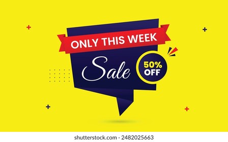 SALE only this week 50% off banner template design with white background