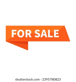 For Sale In Orange Rectangle Ribbon Shape For Promotion Business Marketing Social Media Information
