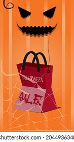 Sale pack of simple background with halloween stripes with spider webs