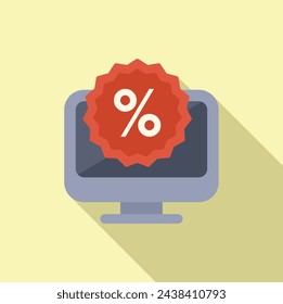 Sale package offer icon flat vector. Business shop. Event certificate card