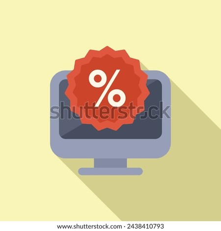 Sale package offer icon flat vector. Business shop. Event certificate card