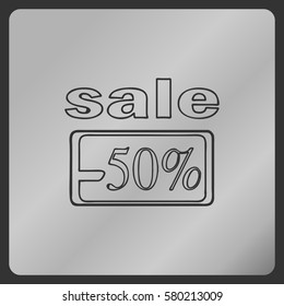 Sale paper banner.Sale poster.  Super Sale and special offer. 50% off. Vector illustration.