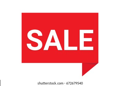 Sale With Paper Origami Speech Bubble. Vector Illustration