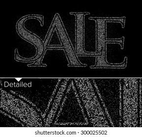 Sale Particles Text on Back Background, vector illustration