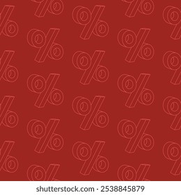Fondo de patrón de venta de contorno rojo