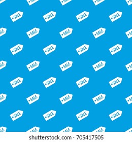Sale pattern repeat seamless in blue color for any design. Vector geometric illustration