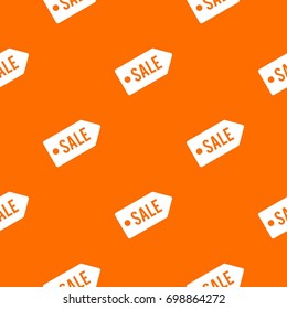 Sale pattern repeat seamless in orange color for any design. Vector geometric illustration