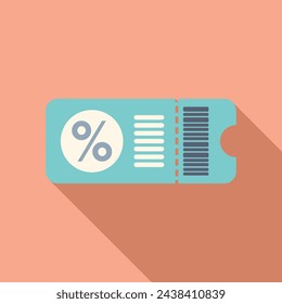 Sale percent card icon flat vector. Price sale tag. Rebate social offer