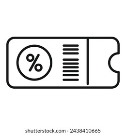 Sale percent card icon outline vector. Price sale tag. Rebate social offer