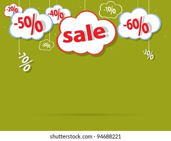 sale percent cloud vector format