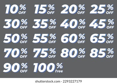 Sale percent off collection vector