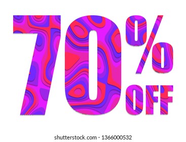Sale percent off. Paper cut with leaves sale % on white background. Unique selling background for flyer, poster, shopping, for symbol sign, discount, selling, banner