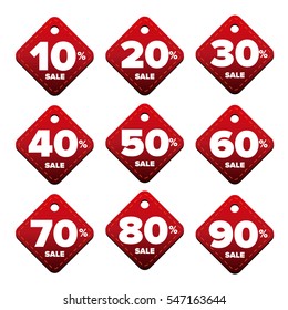 Sale percent pricetag red vector