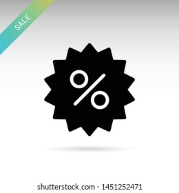 Sale percent solid Icon on white background. Vector isolated element.