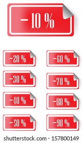 Sale percents label. Vector set