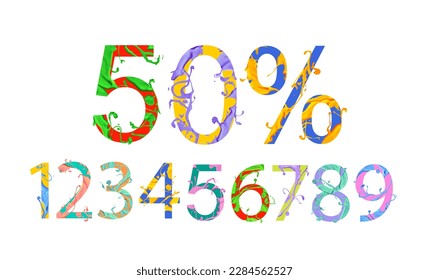 SALE Percents. You can set any discount from the collection of vector paint digits