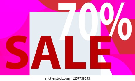 Sale Pink Banner. Off Poster Design. 

 Modern Promotion Banner. Creative Sale and Discount Promo Background with Geometrical  Pattern. Pink, Red, Magenta, White Colors.
 Business coupon. Modern.