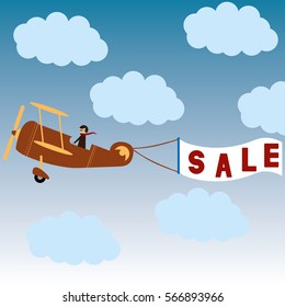 Sale plane aircraft shopping illustration