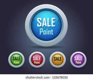 Sale Point Button/Icon Multicolored