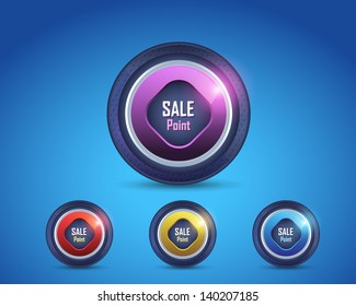Sale Point Button/Icon Multicolored
