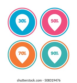 Sale pointer tag icons. Discount symbols.