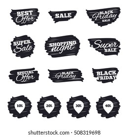 Sale pointer tag icons. Discount symbols.