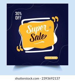 Sale post banner template design illustrator offer, discount, holiday, trending social media banner
