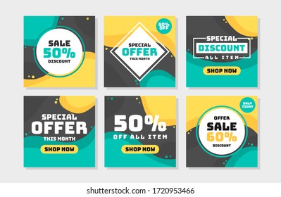 Sale post collection set vector