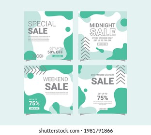 SALE POST FEED SOCIAL MEDIA TEMPLATE VECTOR