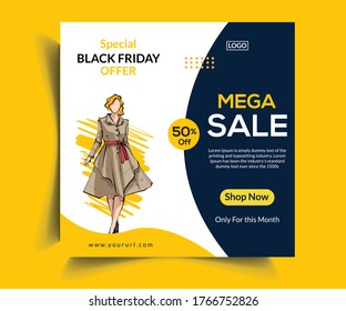 Sale Post Web Banner Template Design