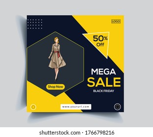 Sale Post Web Banner Template Design