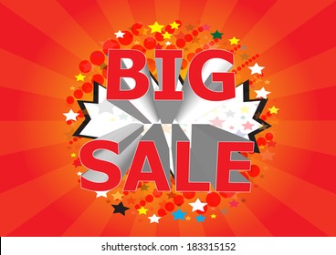 Sale poster with 3D text