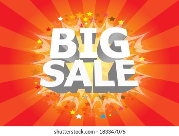 Sale poster with 3D text