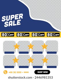 Sale poster, up to 80% OFF