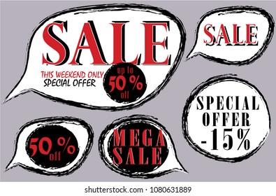 Sale Poster, Banner, Black Friday Sale. Vector special offer. 50% off