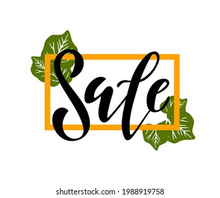 Sale poster or banner for fall shopping with leavs and discount text for autumnal design for promo poster