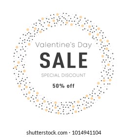 Sale poster, banner, flyer design for St. Valentine's Day. Happy Valentine's Day celebration. 