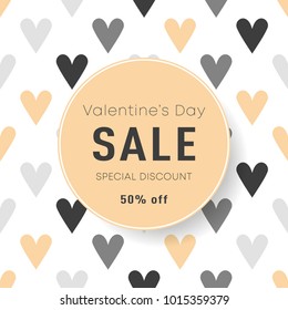 Sale poster, banner, flyer design for St. Valentine's Day. Happy Valentine's Day celebration. 