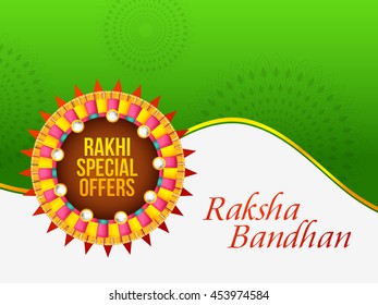 Sale poster or sale banner for indian festival of raksha bandhan celebration.